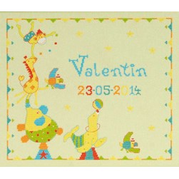 Broderie naissance DMC Les couleurs du cirque