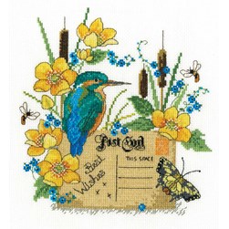 kit Point de croix DMC La carte postale du martin pêcheur