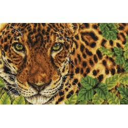 kit Point de croix DMC Léoapard caché dans les feuilles