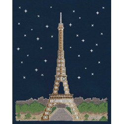 kit Point de croix DMC La tour Eiffel de nuit