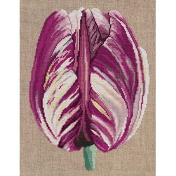 kit Point de croix DMC Les fines nervures de la tulipe sur lin