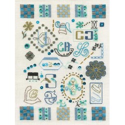 kit Point de croix DMC Initiales en patchwork