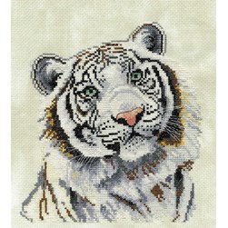 kit Point de croix DMC Tigre blanc attentif