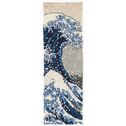 Marques pages à broder DMC la vague de Katsushika Hokusai