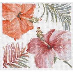 kit Point de croix DMC Duo d'hibiscus en aquarelle