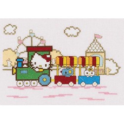 kit Point de croix DMC Kitty dans la locomotive