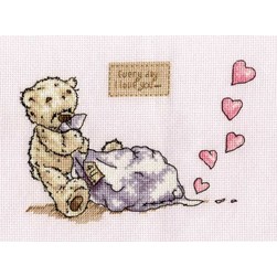 kit Point de croix DMC Le sac de lettres aux coeurs