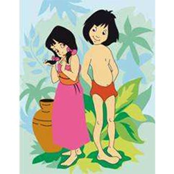 Canevas Disney DMC Rencontre de mowgli et Shanti disney