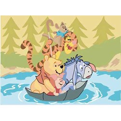 Canevas Disney DMC Les amis de winnie dans le parapluie