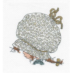 Mini Kit broderie DMC Le chapeau à pois beige - Sarah Kay