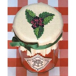 Dessus pot de confiture de mûres