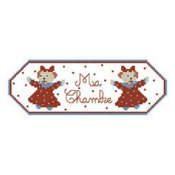 Panneau de porte de chambre oursonne fille