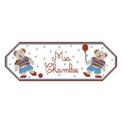 Panneau de porte de chambre nounours - garçon