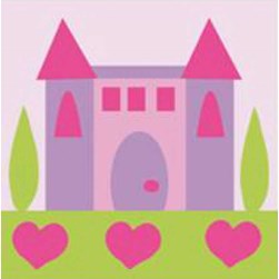 kit Canevas - Gros trous DMC Un château aux coeurs