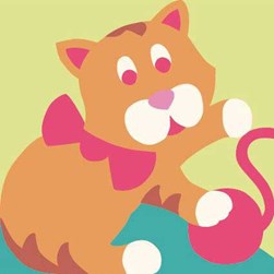 kit Canevas - Gros trous DMC Le chaton joueur