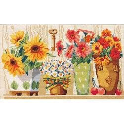 Canevas DMC Les vases sur l'étagère