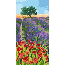 Canevas DMC Champs de lavandes et de coquelicots