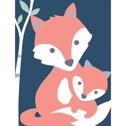 Kit Canevas Point Lancé DMC Renard et son petit