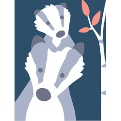 Kit Canevas Point Lancé DMC Blaireau et son petit