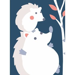 Kit Canevas Point Lancé DMC Hérisson et son petit