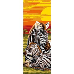 Canevas Luc Création Les zèbres dans la savane