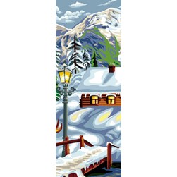 Canevas Luc Création La maisonnette enneigée