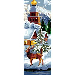 Canevas Luc Création Village sous la neige