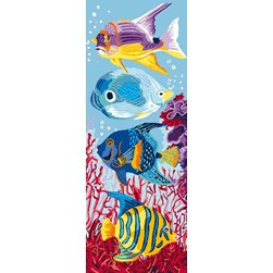 Canevas Luc Création Promenade de poissons multicouleurs