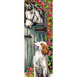 Canevas Luc Création Le chien près de l'écurie