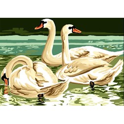 Canevas Luc Création La pause des cygnes