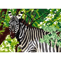 Canevas Luc Création Un zèbre en forêt