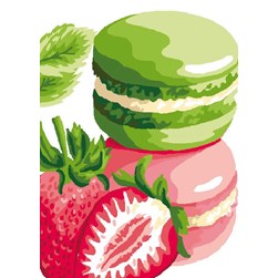 Canevas Luc Création Macarons fraise et pistache