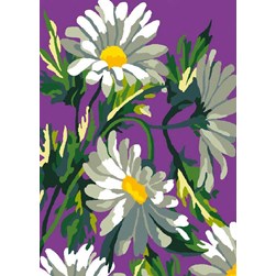 Canevas Luc Création Marguerites sur fond violet