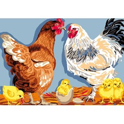 Canevas Luc Création La petite famille du coq
