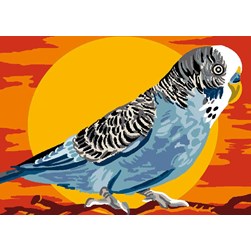 Canevas Luc Création Une perruche au coucher de soleil