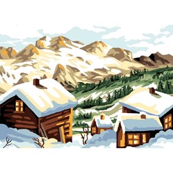 Canevas Luc Création Le hameau de la montagne