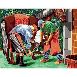 Canevas Luc Création Maréchals ferrants au travail