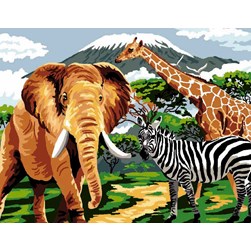 Canevas Luc Création LEs animaux du mont Kilimandjaro