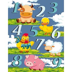 Canevas Luc Création 1,2,3 avec les animaux de la ferme
