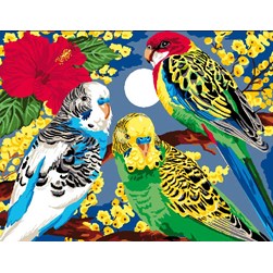 Canevas Luc Création Le chant coloré des perroquets