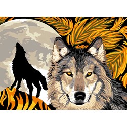 Canevas Luc Création Légende de loups
