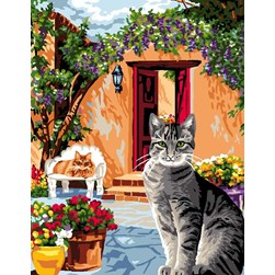 Canevas Luc Création Le chat de la cour