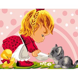 Canevas Luc Création Un repas pour mon petit chat