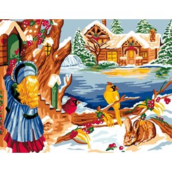 Canevas Luc Création Les enfants en hiver