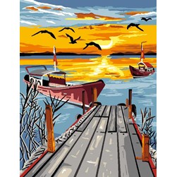 Canevas Luc Création Le ponton aux mouettes