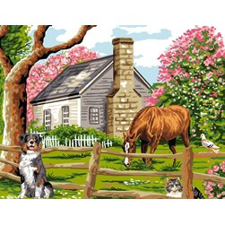 Canevas Luc Création Cheval du petit enclos