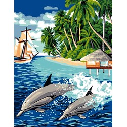 Canevas Luc Création Les dauphins de la côte