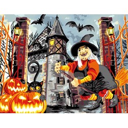 Canevas Luc Création Le manoir d'Halloween