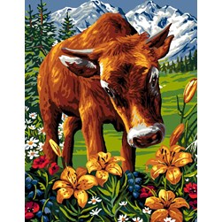 Canevas Luc Création Le veau de la montagne