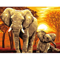 Canevas Luc Création Dans les pas de l'éléphant